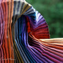 Cambodian Hand woven Pleated 100% Silk Rainbow Scarf - OutOfAsia